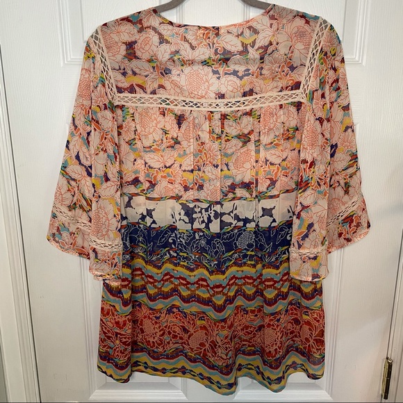 Anthropologie Meadow Rue Prairie Blossom Batai Top Size M - Picture 4 of 7